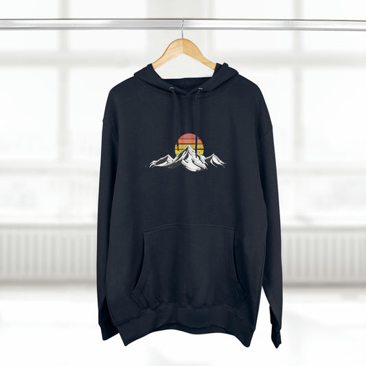Sunset Behind A Mountain Premium Pullover Hoodie
