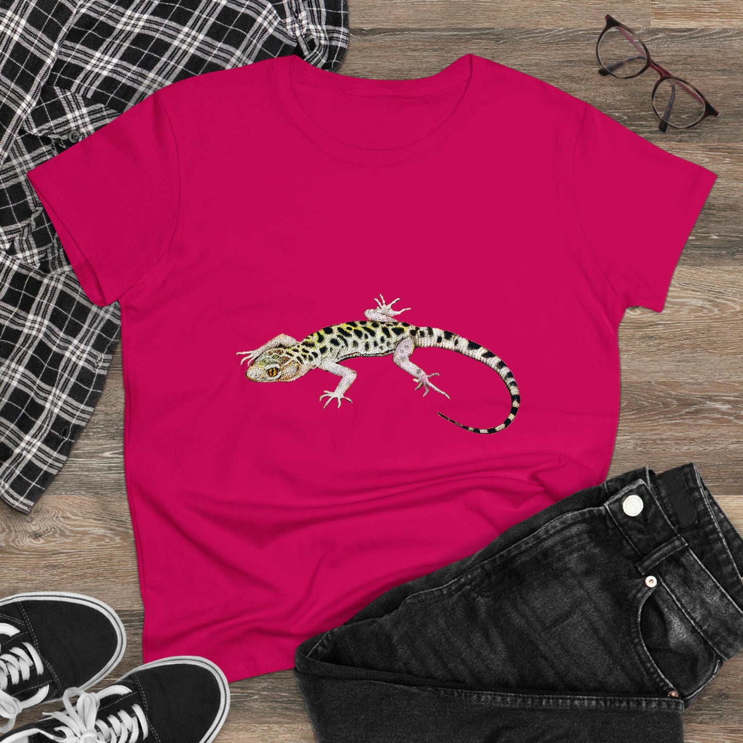 Colorful Lizard 🦎 Women Cotton T-Shirt