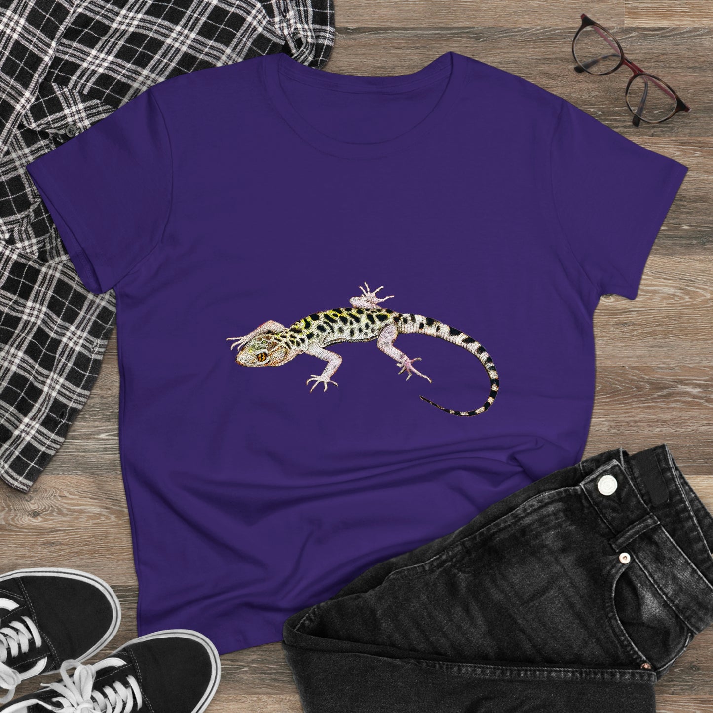 Colorful Lizard 🦎 Women Cotton T-Shirt