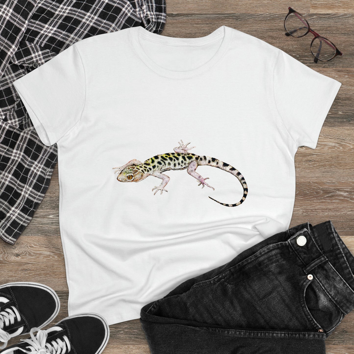 Colorful Lizard 🦎 Women Cotton T-Shirt