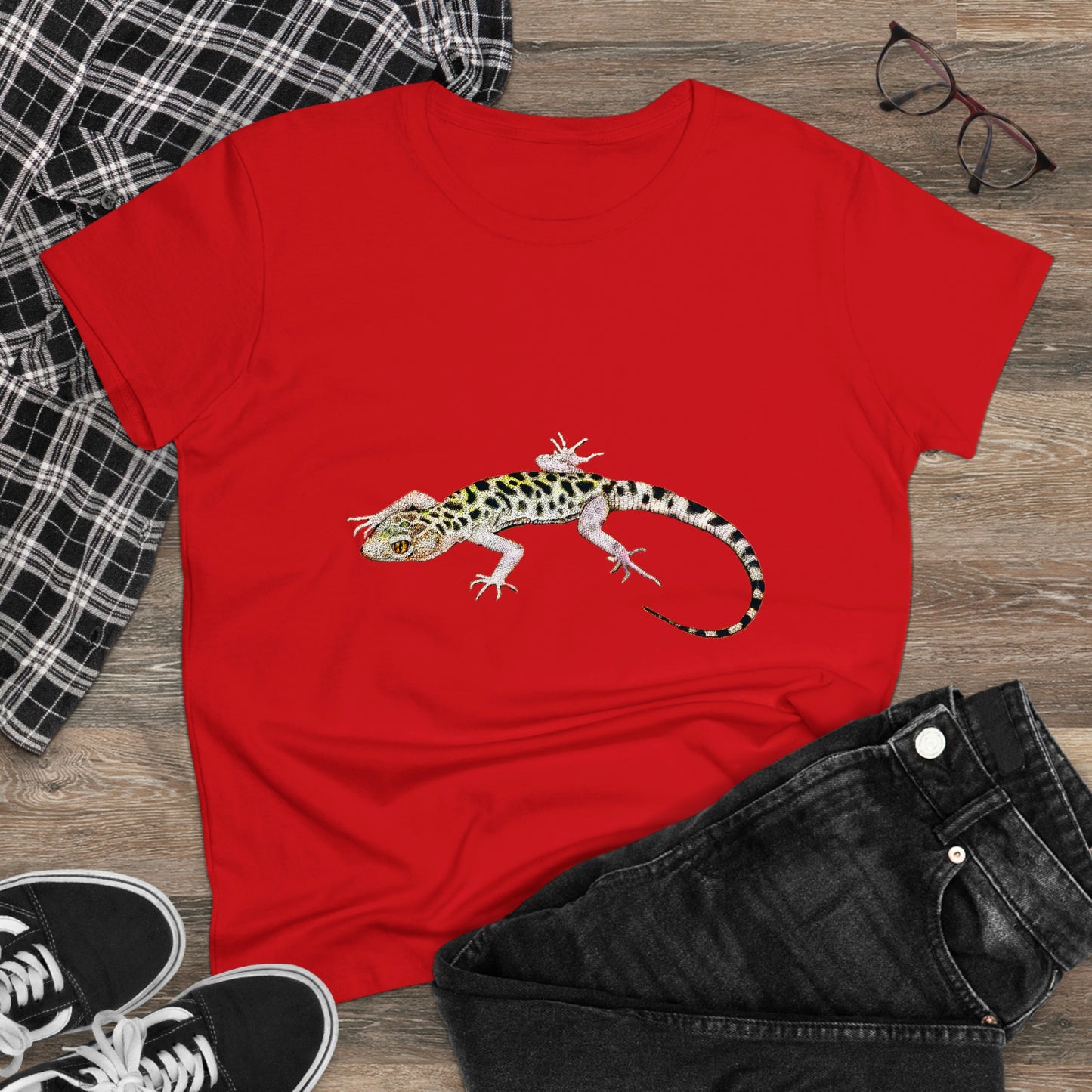 Colorful Lizard 🦎 Women Cotton T-Shirt