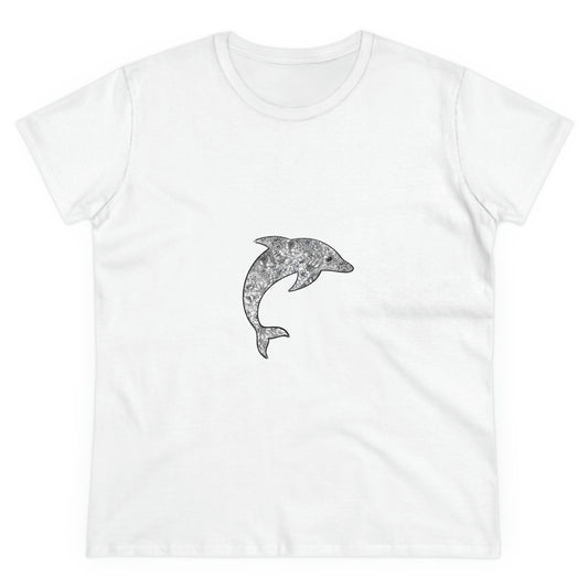 🌺 Flowers Dolphin Women Cotton Tee