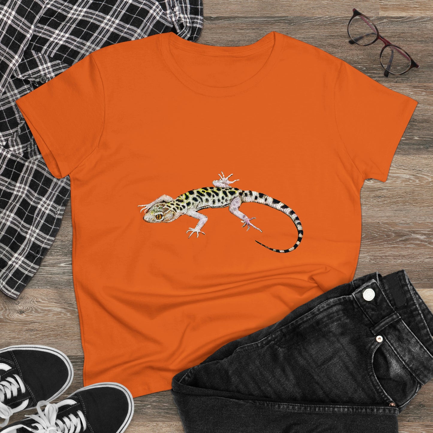 Colorful Lizard 🦎 Women Cotton T-Shirt