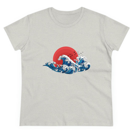 Sunset ☀️ & Waves   Women Cotton Tee